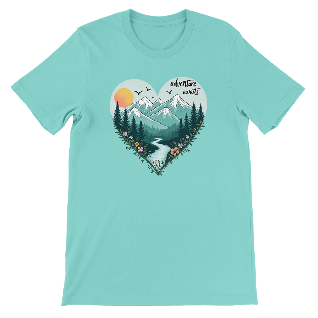Adventure Awaits Mountains Graphic T-Shirt