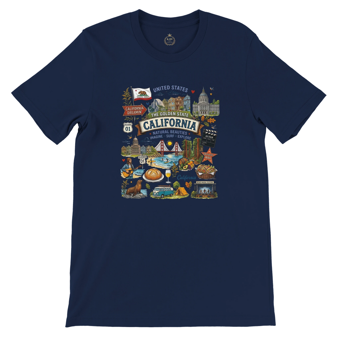 California Vintage Travel Collage T-Shirt