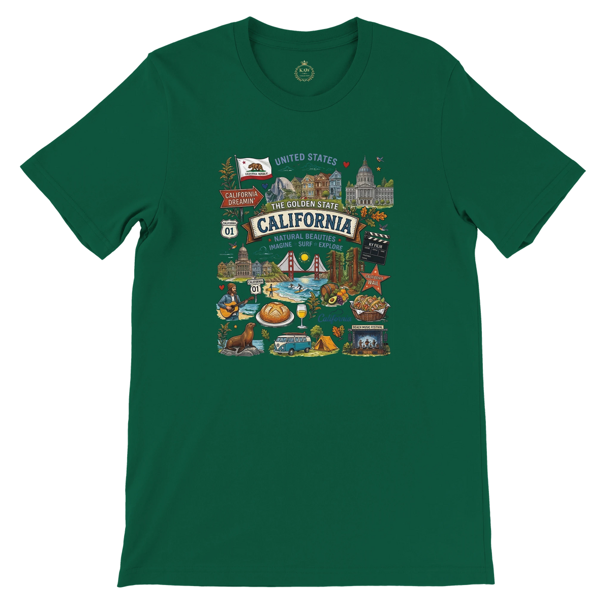 California Vintage Travel Collage T-Shirt