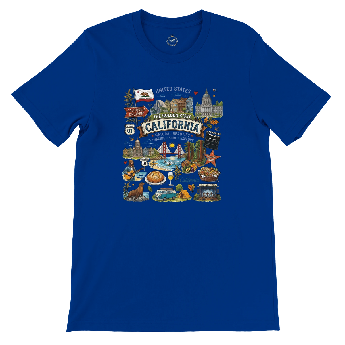 California Vintage Travel Collage T-Shirt