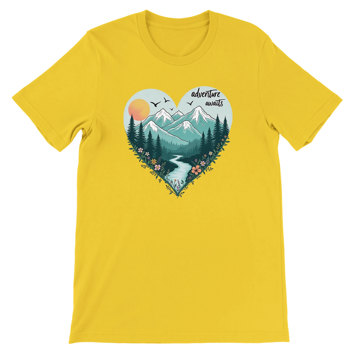 Adventure Awaits Mountains Graphic T-Shirt