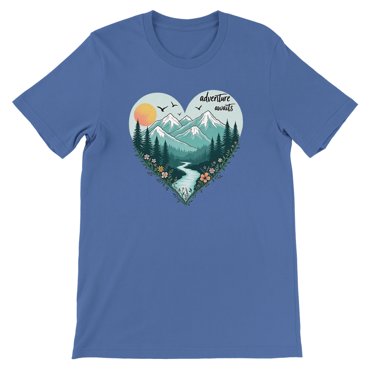 Adventure Awaits Mountains Graphic T-Shirt