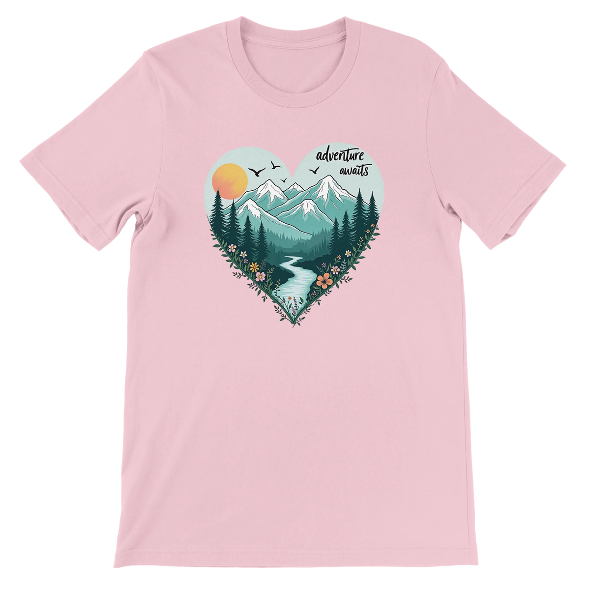 Adventure Awaits Mountains Graphic T-Shirt