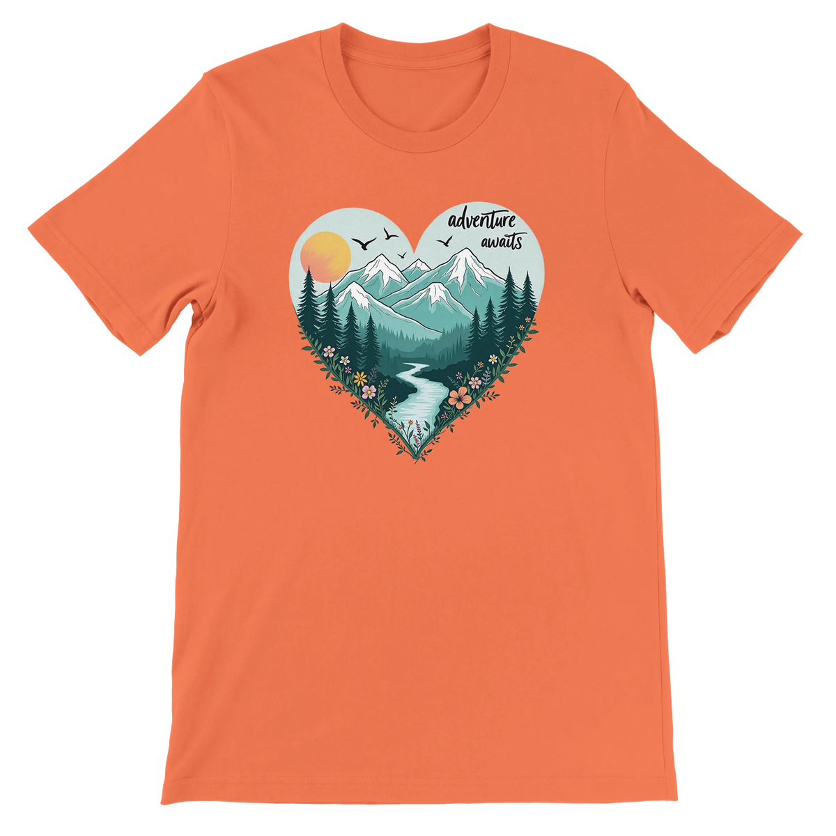 Adventure Awaits Mountains Graphic T-Shirt