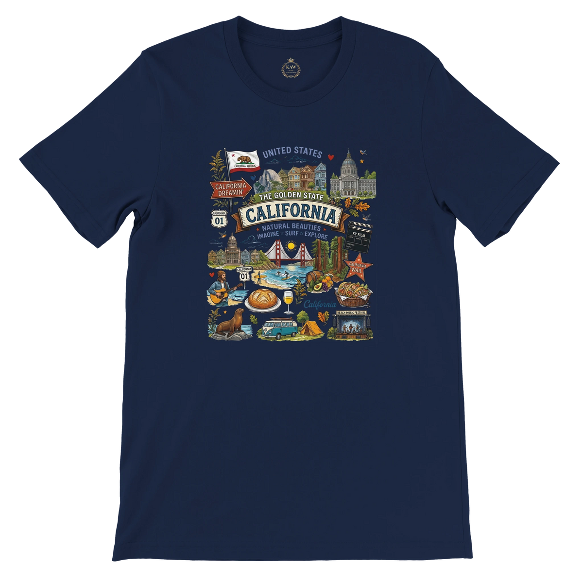 California Vintage Travel Collage T-Shirt