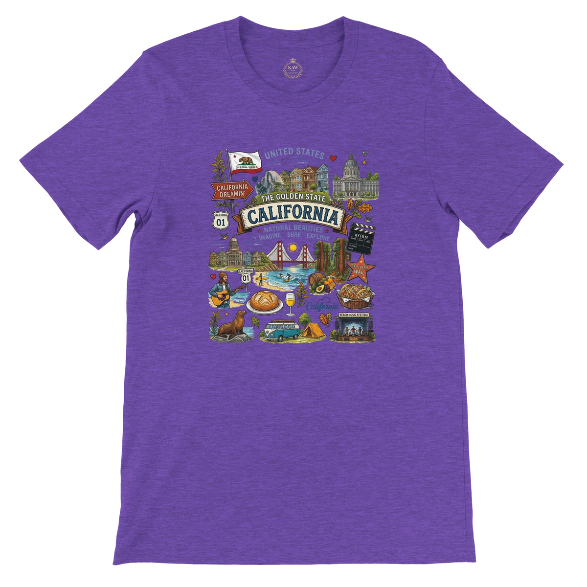 California Vintage Travel Collage T-Shirt