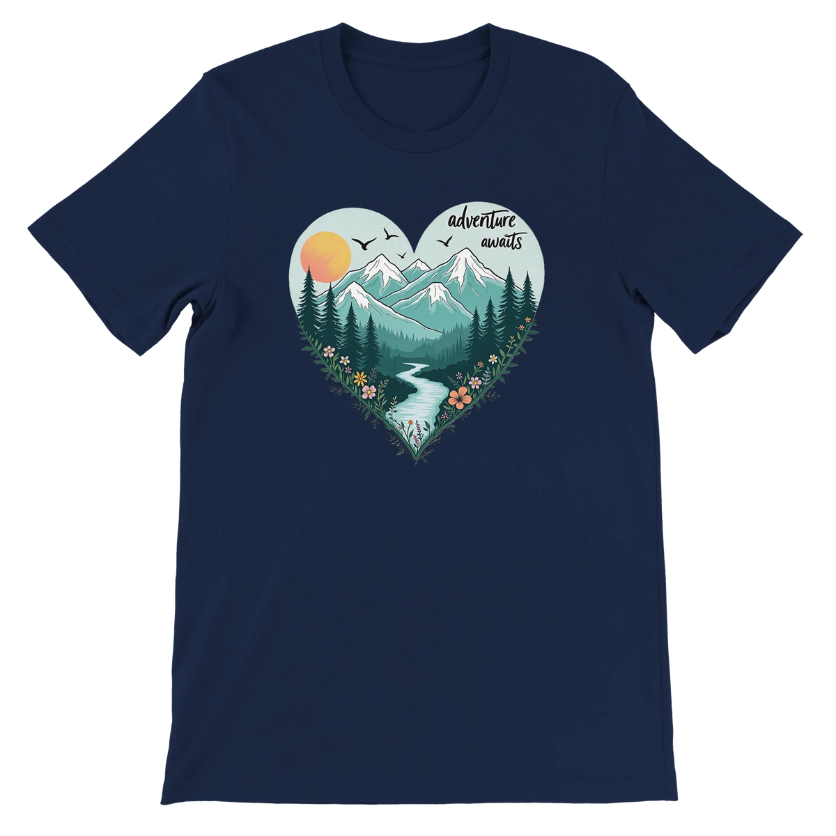 Adventure Awaits Mountains Graphic T-Shirt