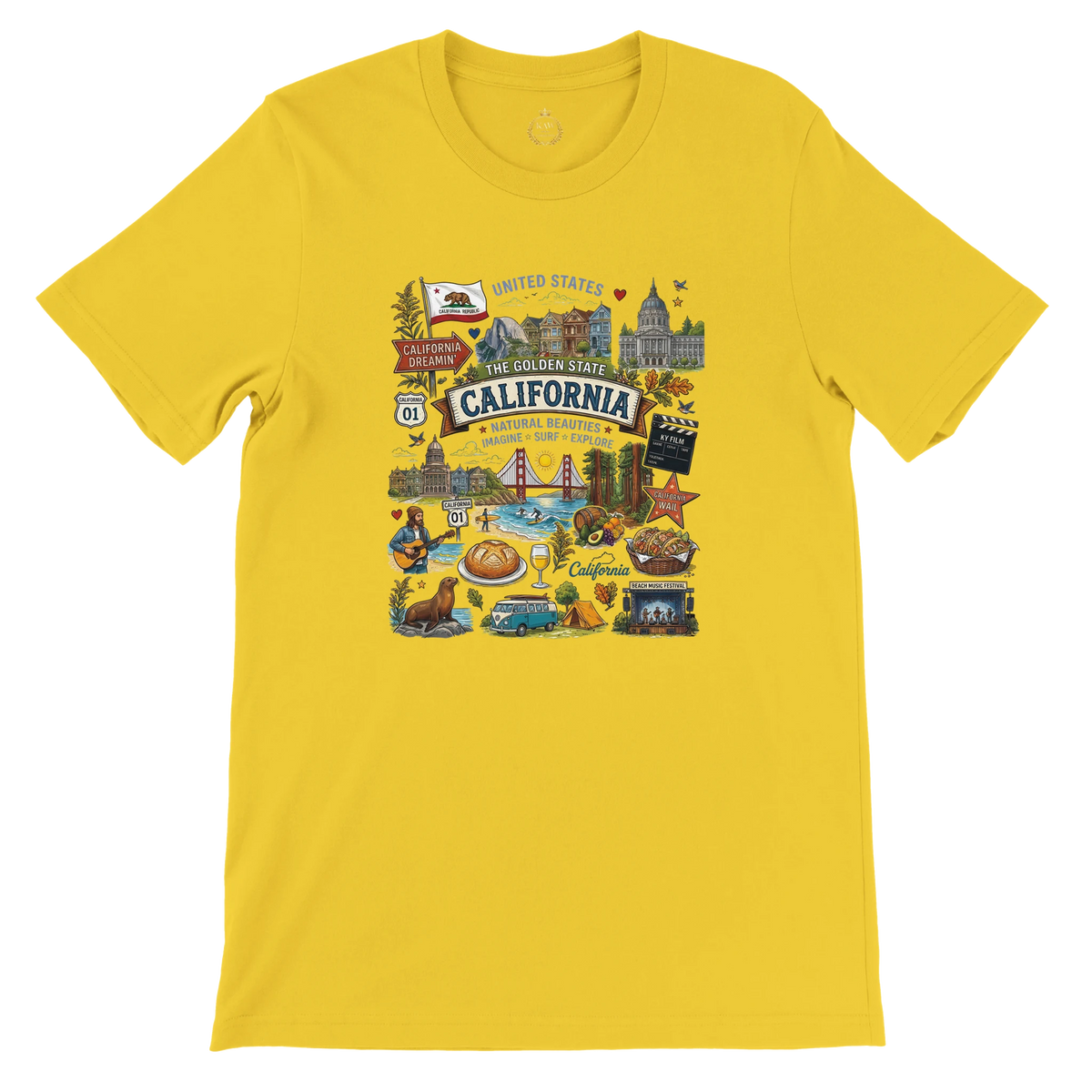 California Vintage Travel Collage T-Shirt