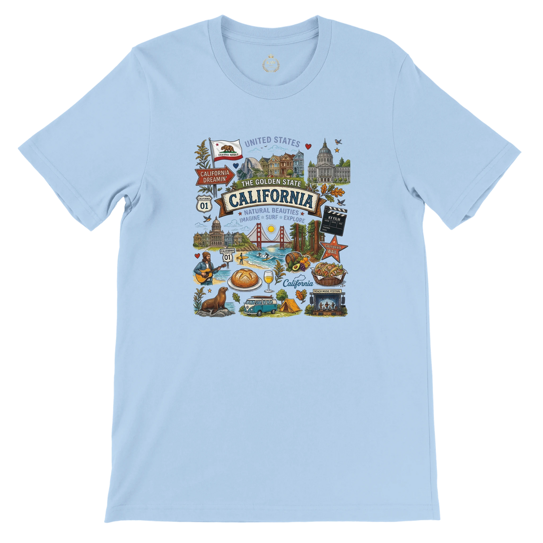 California Vintage Travel Collage T-Shirt