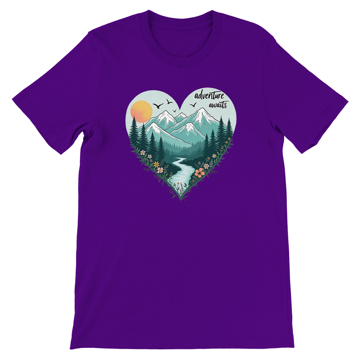 Adventure Awaits Mountains Graphic T-Shirt