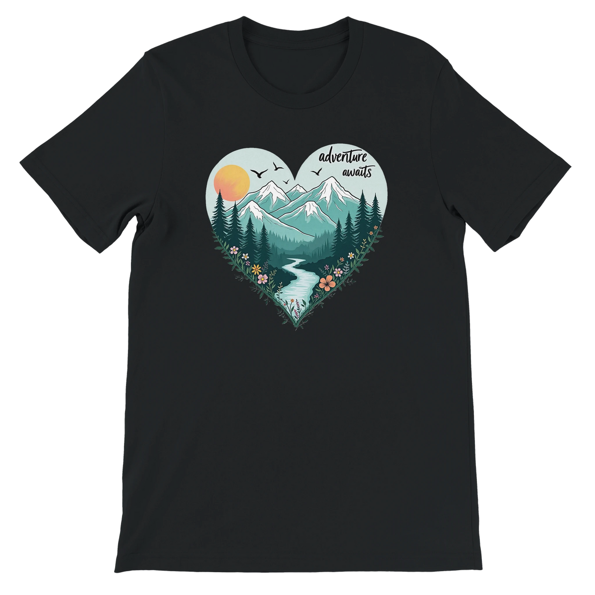 Adventure Awaits Mountains Graphic T-Shirt